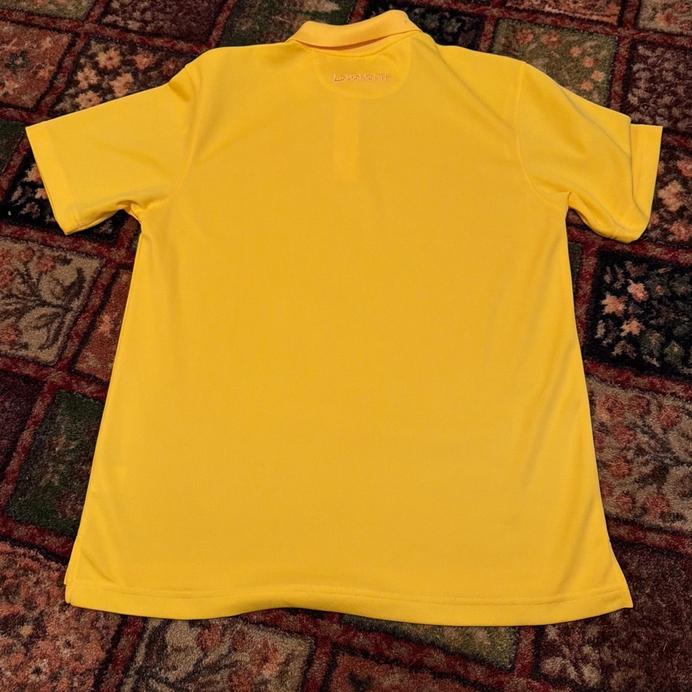 Loudmouth Polo Shirt Men's Medium Yellow 100% Polyester Short Sleeve